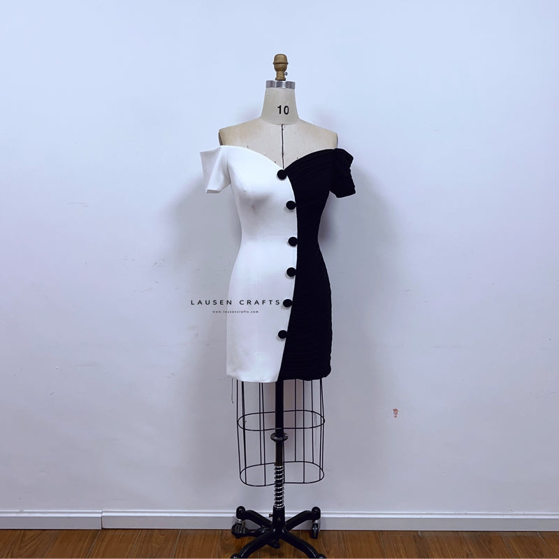 Lily Collins Emily in Paris Black and White Dress