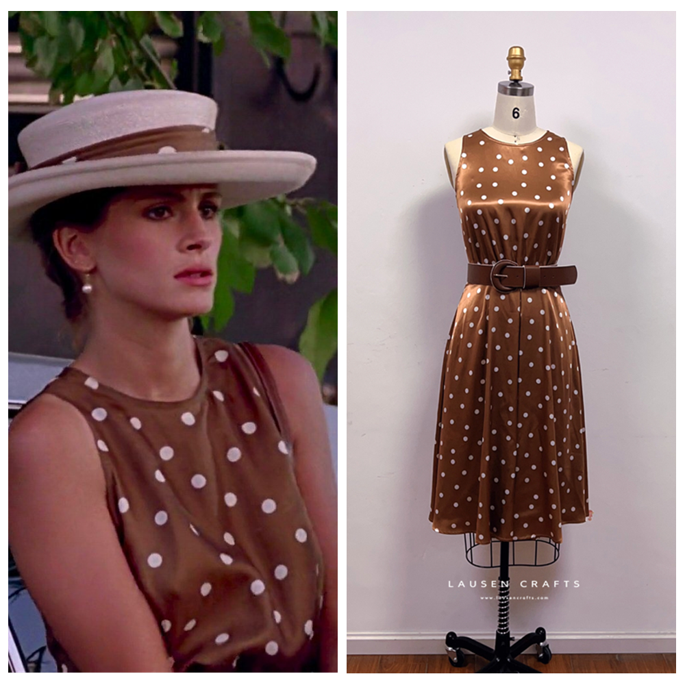 Julia Roberts as Vivian Brown Polka Dot Dress Pretty Woman Costume LausenCrafts