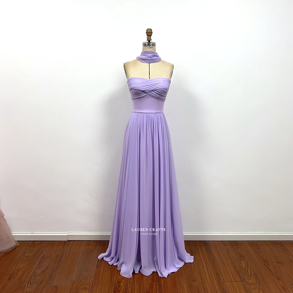 Lily-Rose Depp Inspired Lilac Chiffon Formal Prom Dress
