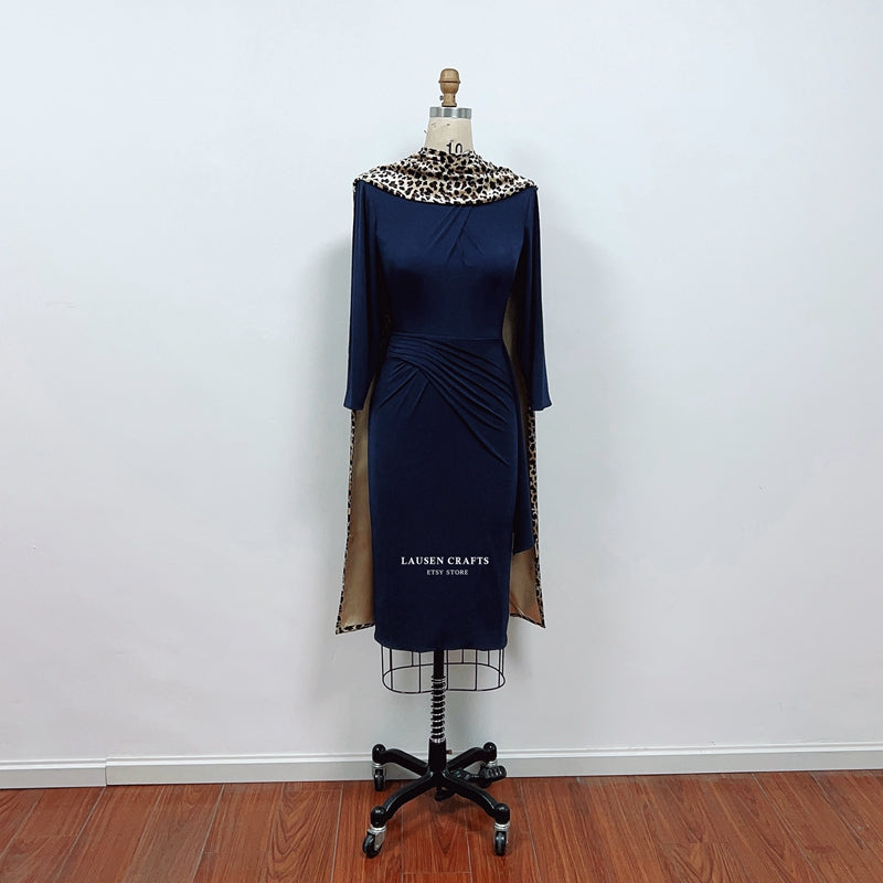 Marilyn Monroe Inspired Dress with Leopard Wrap Scarf and Muff