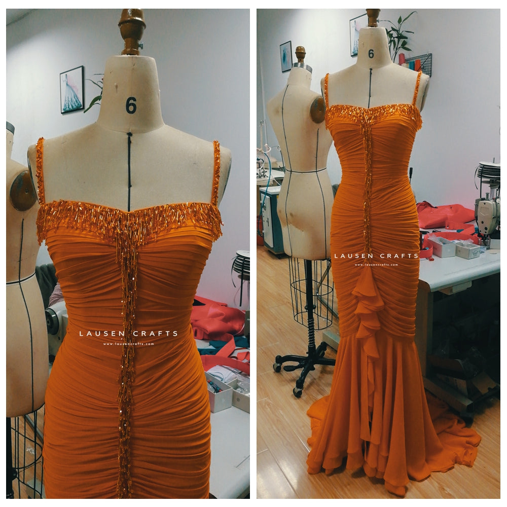 Marilyn Monroe Orange Dress Gentlemen Prefer Blondes Costume