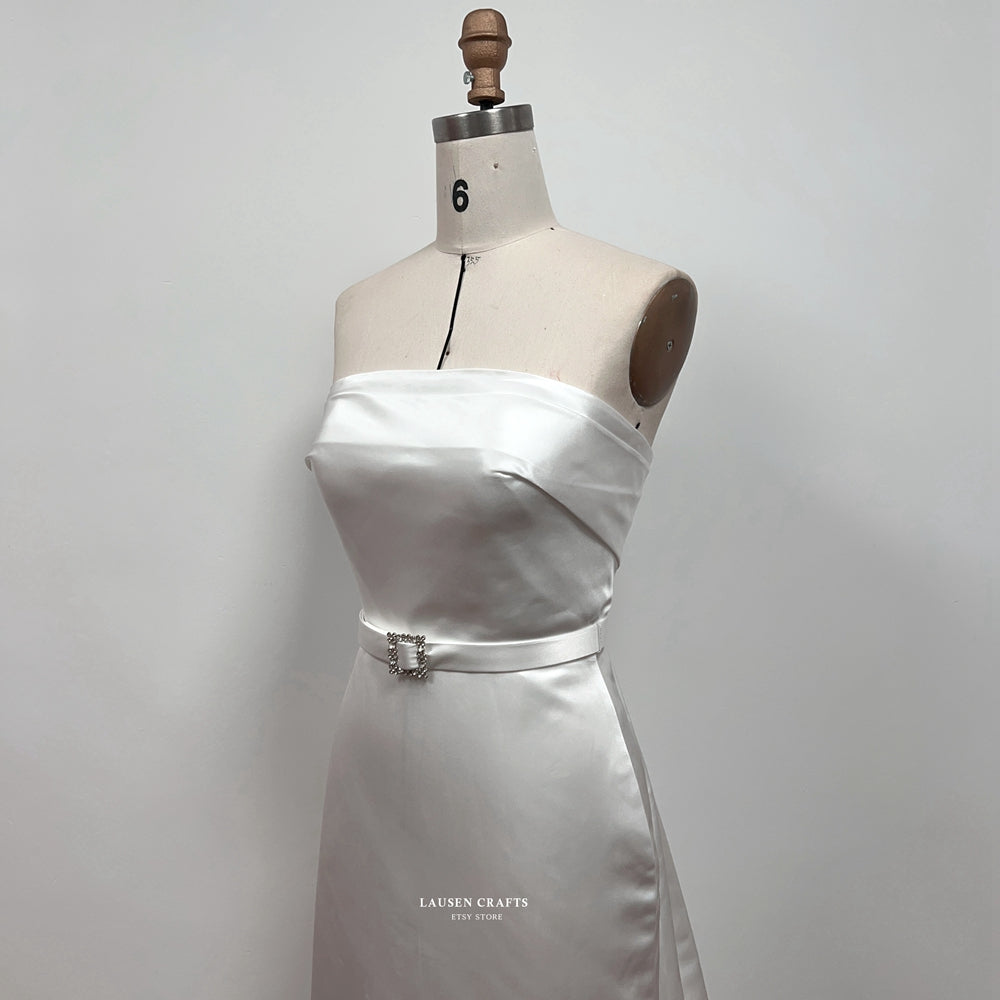 Marilyn Monroe White Strapless Satin 1950s Dress Call Me Madam Premiere