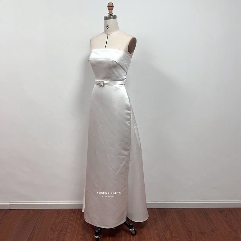 Marilyn Monroe White Strapless Satin 1950s Dress Call Me Madam Premiere