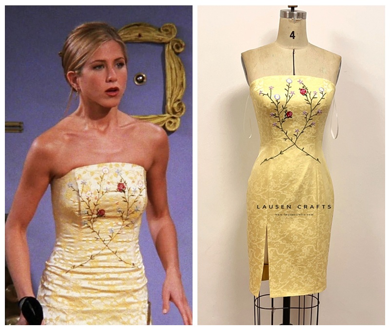Rachel Green Yellow Embroidered Dress Friends TV Show