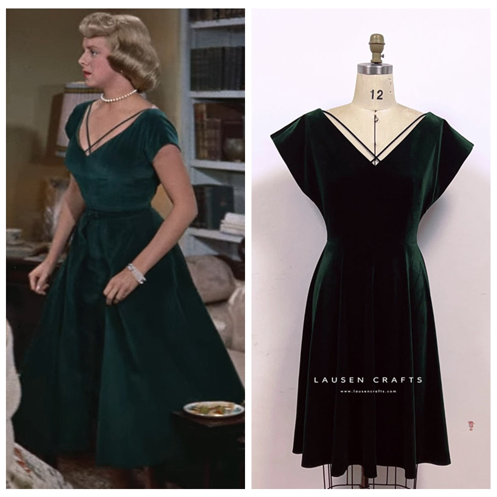 Rosemary Clooney as Betty Haynes 1950s Green Velvet Dress White Christ LausenCrafts