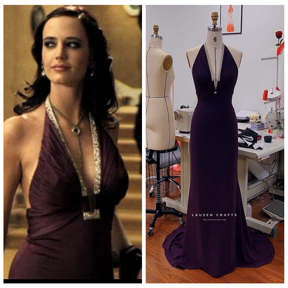Eva Green as Vesper Lynd Purple Dress Casino Royale Bond Girl