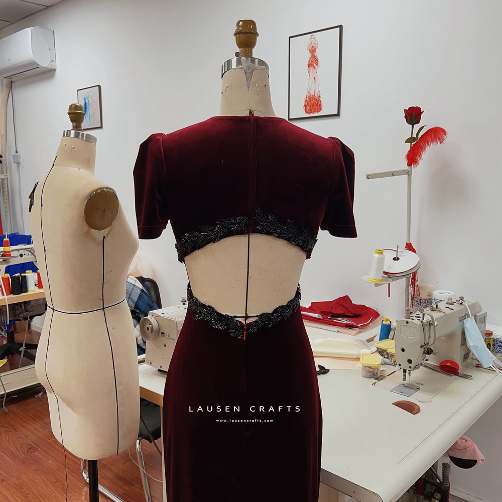 Blake Lively Inspired Burgundy Velvet Dress in The Age of Adaline LausenCrafts Blake Lively Inspired Burgundy Velvet Dress in The Age of Adaline LausenCrafts