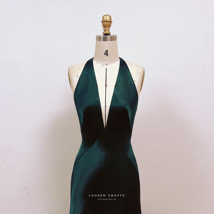 Dark Green Satin Formal Prom Dress Inspired By Paloma