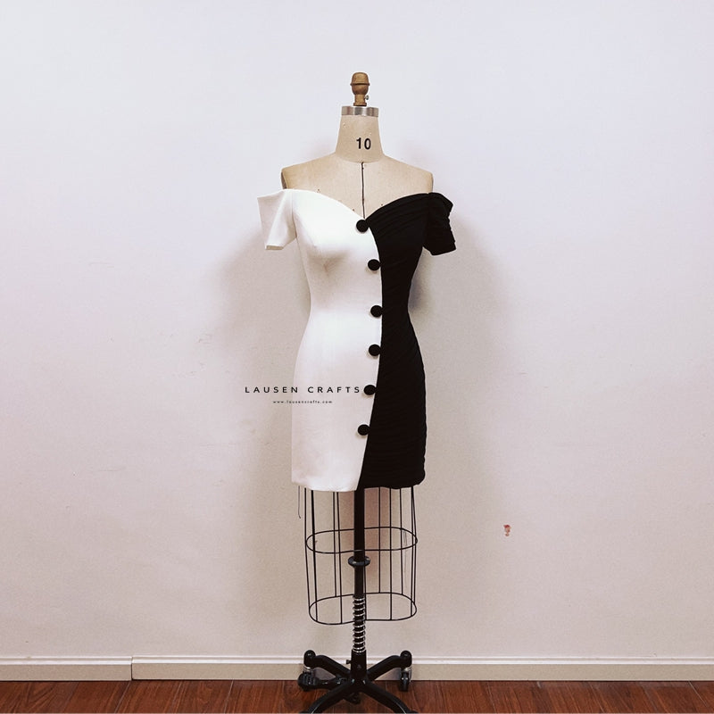Lily Collins Emily in Paris Black and White Dress LausenCrafts Lily Collins Emily in Paris Black and White Dress LausenCrafts