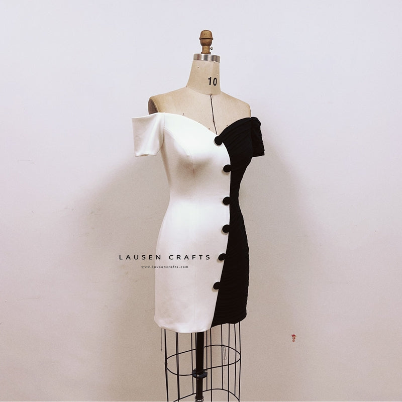 Lily Collins Emily in Paris Black and White Dress LausenCrafts Lily Collins Emily in Paris Black and White Dress LausenCrafts