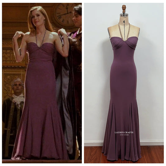 Amy Adams as Giselle Purple Dancing Formal Prom Dress in Movie Enchanted