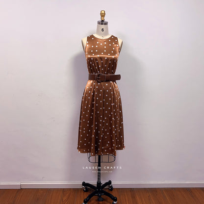 brown polka dot dress from pretty woman Pretty Woman Midi Dress (Brown) Blue Layne Boutique ruched bust Brown Polka Dot Trend, Pretty