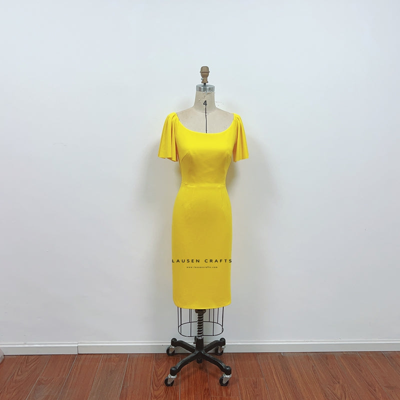 Kate Middleton Inspired Yellow Midi Cocktail Party Celebrity Dress LausenCrafts Kate Middleton Inspired Yellow Midi Cocktail Party Celebrity Dress LausenCrafts