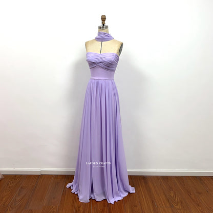 Lily-Rose Depp Inspired Lilac Chiffon Formal Prom Dress