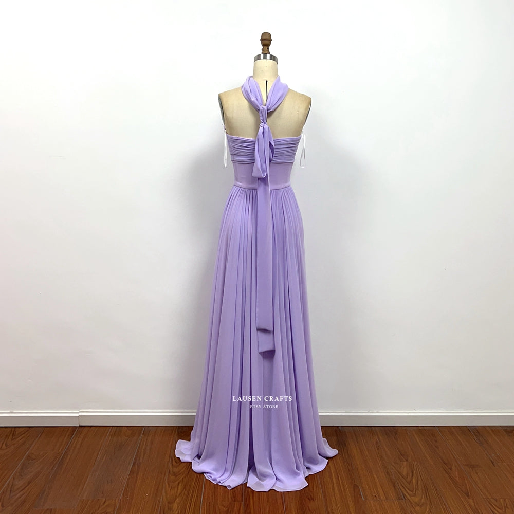 Lily-Rose Depp Inspired Lilac Chiffon Formal Prom Dress – LausenCrafts