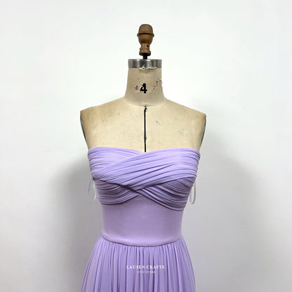 Lily-Rose Depp Inspired Lilac Chiffon Formal Prom Dress
