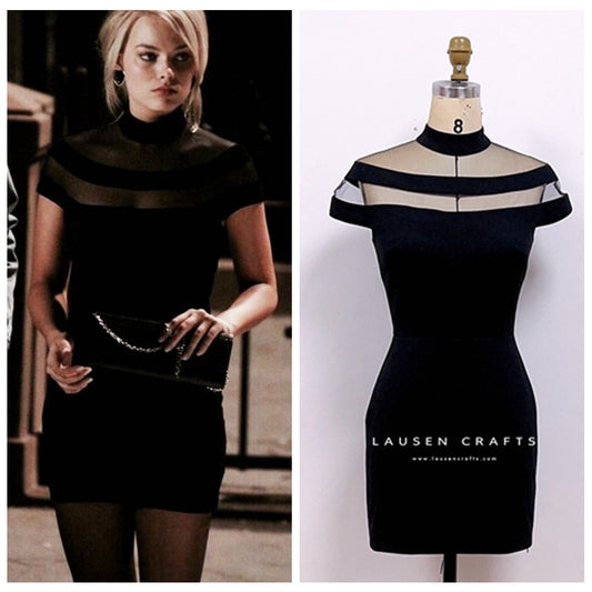 Margot Robbie Short Black Dress Wolf Of Wall Street