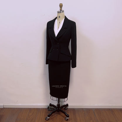 Marilyn Monroe Inspired 1950s Black Suit Dress in Niagara