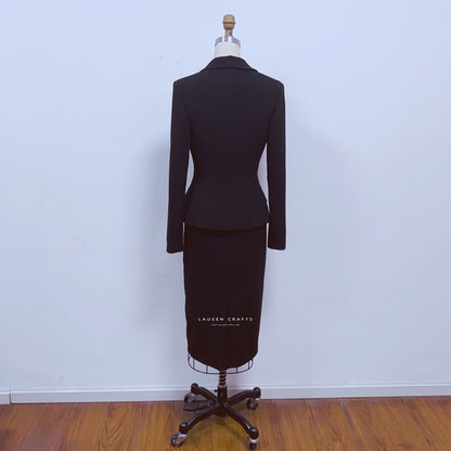 Marilyn Monroe Inspired 1950s Black Suit Dress in Niagara