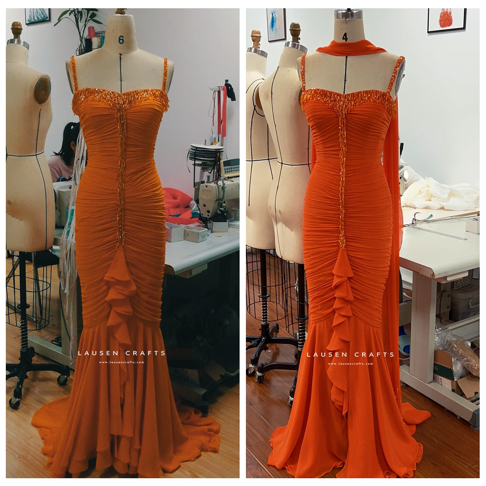 Marilyn Monroe Orange Dress Gentlemen Prefer Blondes Costume LausenCrafts Marilyn Monroe Orange Dress Gentlemen Prefer Blondes Costume LausenCrafts