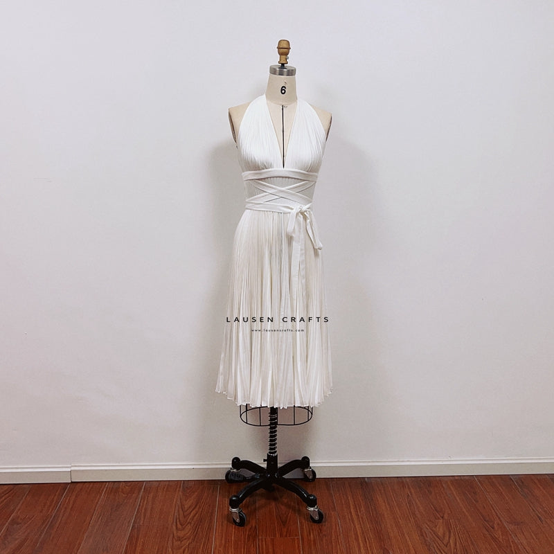 marilyn monroe white dress size Halter | Tea Length Costume Marilyn Monroe Iconic Subway White