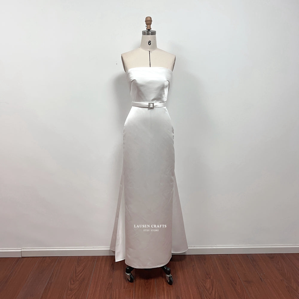 Marilyn Monroe White Strapless Satin 1950s Dress Call Me Madam Premier LausenCrafts Marilyn Monroe White Strapless Satin 1950s Dress Call Me Madam Premier LausenCrafts