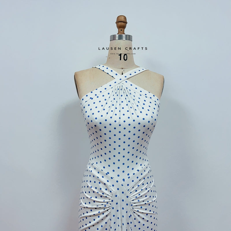 Marilyn Monroe White and Blue Polka Dot Dress The Seven Year Itch Cost LausenCrafts Marilyn Monroe White and Blue Polka Dot Dress The Seven Year Itch Cost LausenCrafts