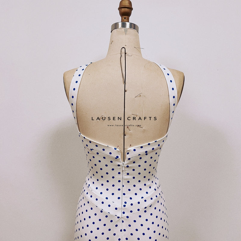 Marilyn Monroe White and Blue Polka Dot Dress The Seven Year Itch Cost – LausenCrafts
