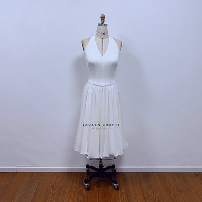 Marilyn Monroe White Halter Dress Let's Make Love 1960s Costume – LausenCrafts