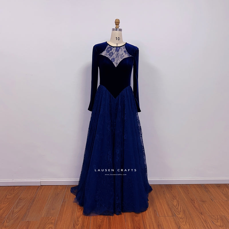 Princess Diana Inspired Dark Navy Blue Lace Velvet Celebrity Evening D LausenCrafts Princess Diana Inspired Dark Navy Blue Lace Velvet Celebrity Evening D LausenCrafts
