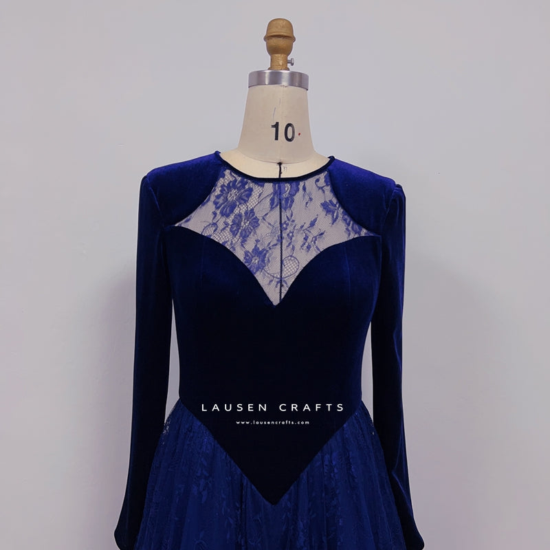Princess Diana Inspired Dark Navy Blue Lace Velvet Celebrity Evening D LausenCrafts Princess Diana Inspired Dark Navy Blue Lace Velvet Celebrity Evening D LausenCrafts