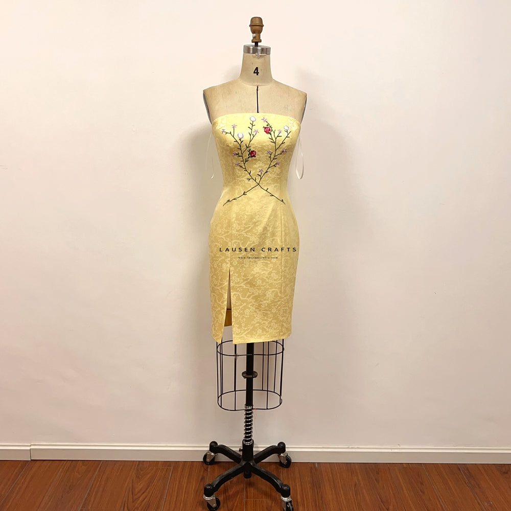 Rachel Green Yellow Embroidered Dress Friends TV Show LausenCrafts Rachel Green Yellow Embroidered Dress Friends TV Show LausenCrafts