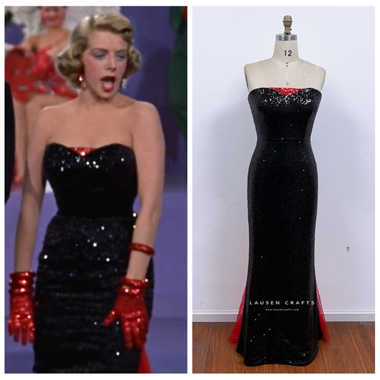 Rosemary as Betty Haynes Black Sequin Dress White Christmas Costume