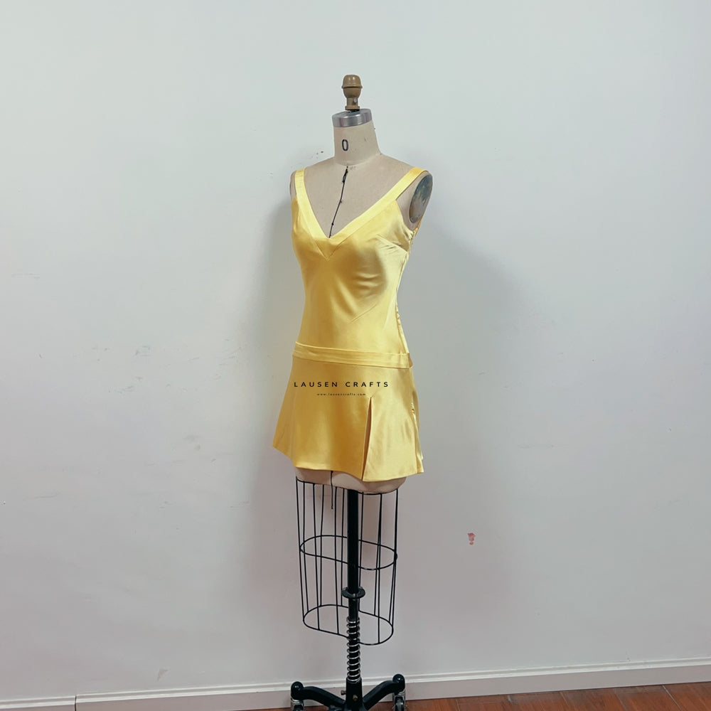 Sabrina Carpenter Yellow Mini Birthday Party Dress LausenCrafts Sabrina Carpenter Yellow Mini Birthday Party Dress LausenCrafts