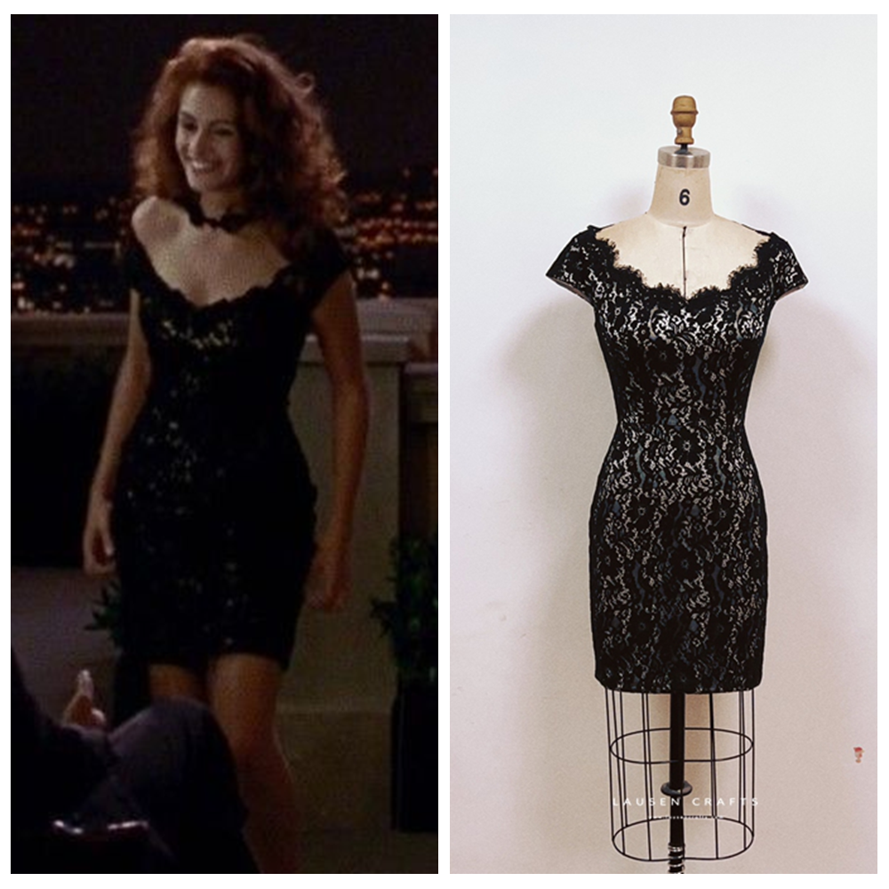 Julia Roberts as Vivian Ward Black Lace Cocktail Dress Pretty Woman