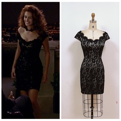 Julia Roberts as Vivian Ward Black Lace Cocktail Dress Pretty Woman