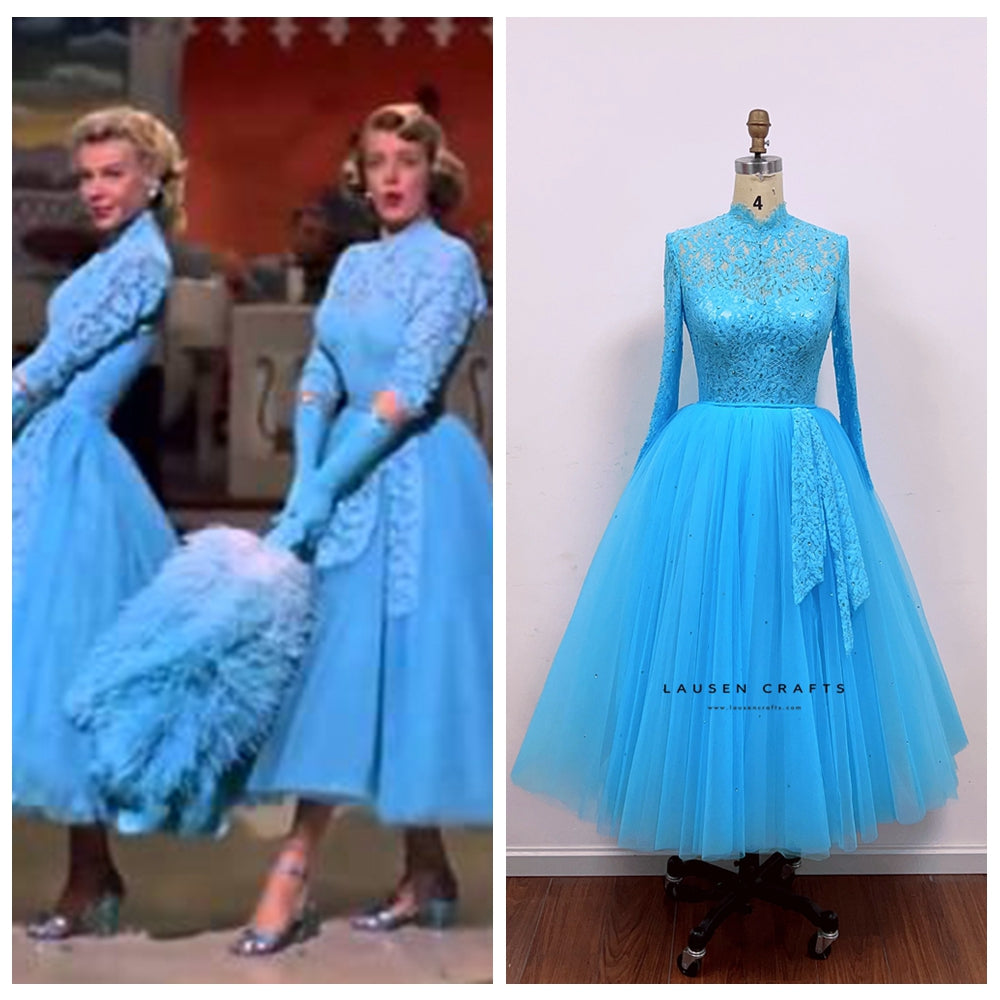 White Christmas Sisters Judy and Betty Haynes Blue Dress