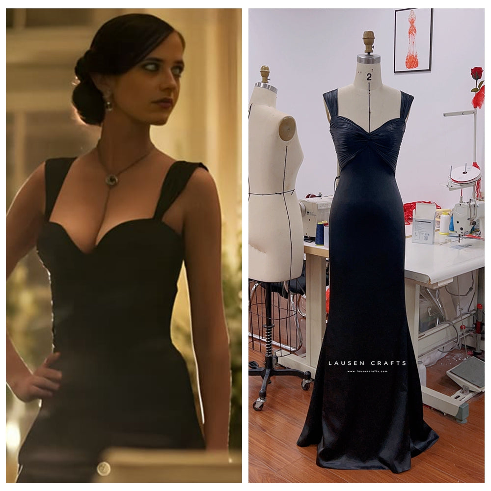 Eva Green as Vesper Lynd Black Dress Casino Royale Bond Girl Costume
